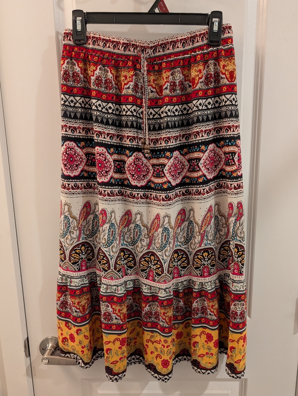 Christian Siriano Boho Elastic Waist Maxi Skirt
